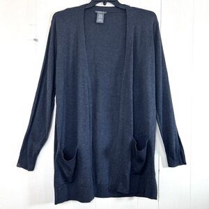 Matty M Women’s Cardigan Size XXL Dark Gray Open Front Pockets Cardigan Sweater
